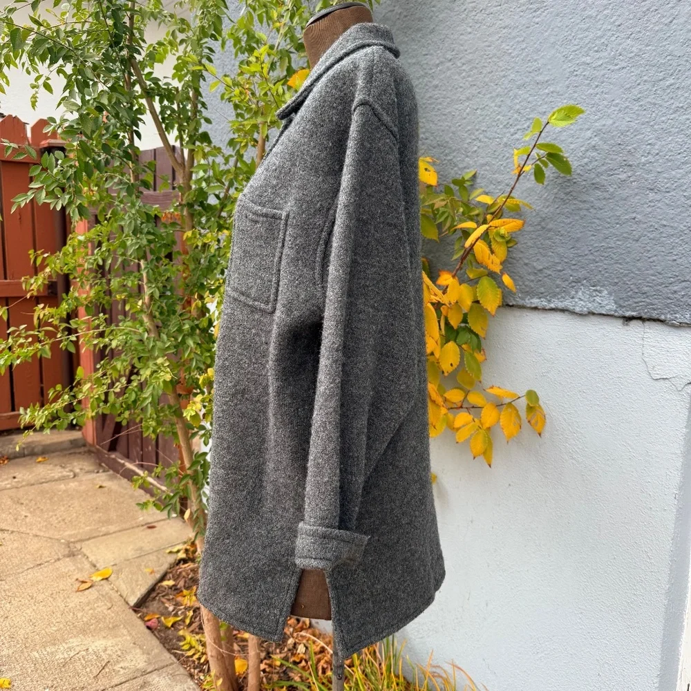 Super comfy and warm Rino Rossi “Exclusive” heather grey shirt-jacket - Picture 3 of 9